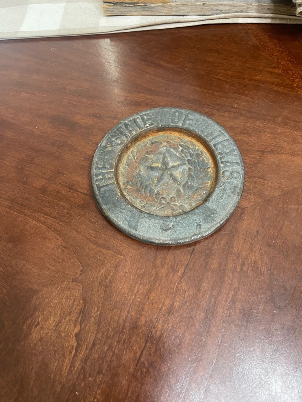 Solid Heavy Cast Iron vintage  Texas Lone Star State Seal